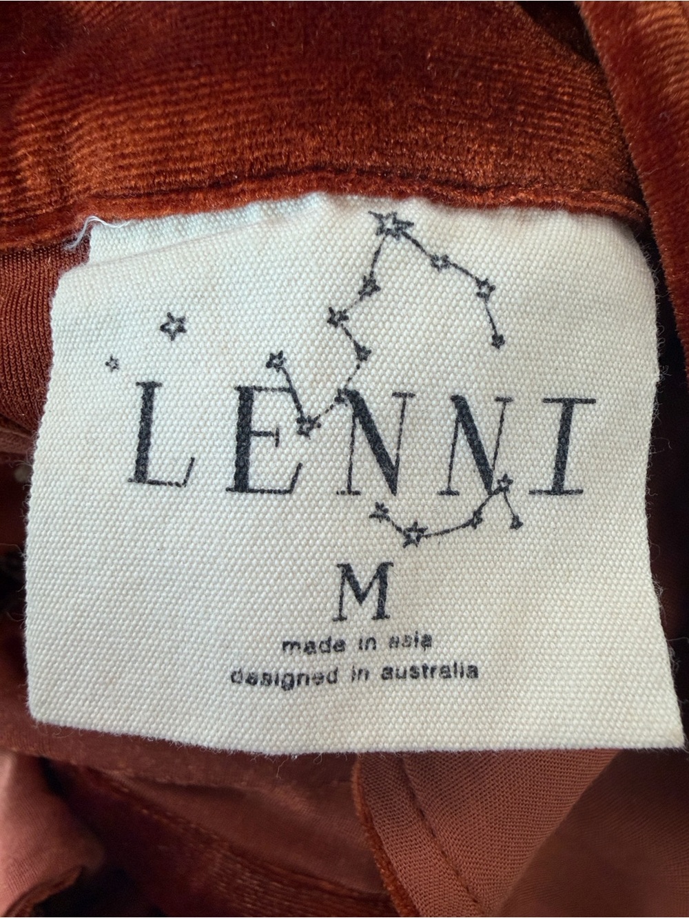 Sleeveless Rust Velvet Star Embroidered Cutout Jumpsuit - Picture 3 of 6